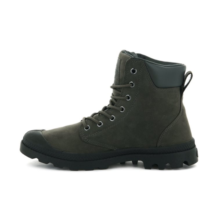 Dámské Boty Palladium Pampa Cuff WP LUX Olivy Zelené | CZ UKQ-83S